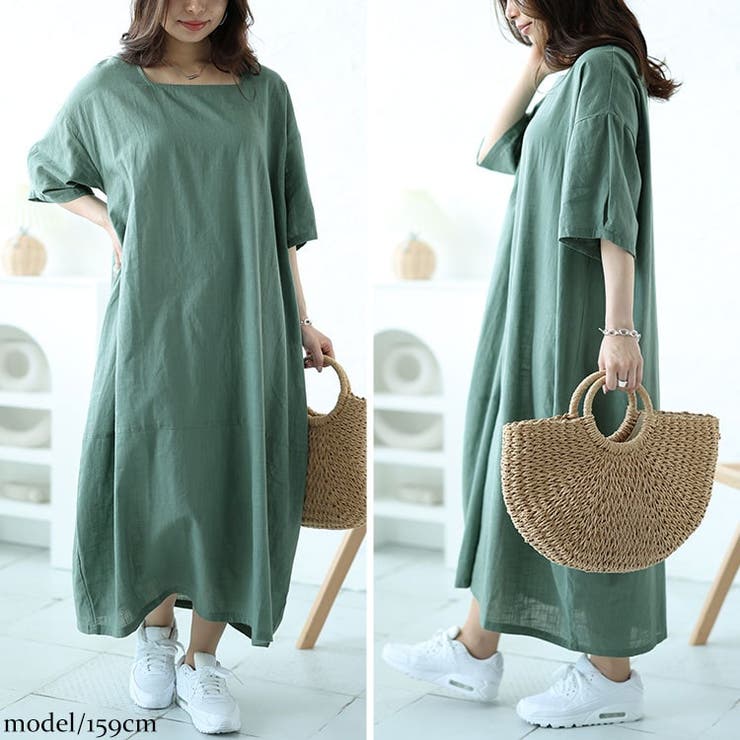 大きいサイズレディース ワンピース スクエアネックコクーンワンピース | GOLDJAPAN　大きいサイズ専門店 | 詳細画像13 