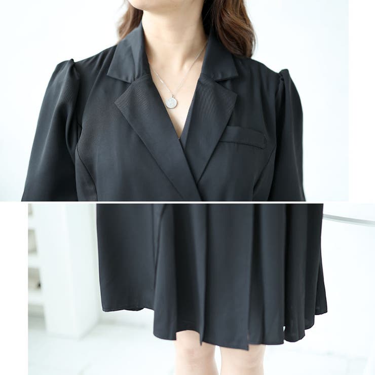 大きいサイズレディース ワンピース テーラードカラー半袖ワンピース | GOLDJAPAN　大きいサイズ専門店 | 詳細画像6 