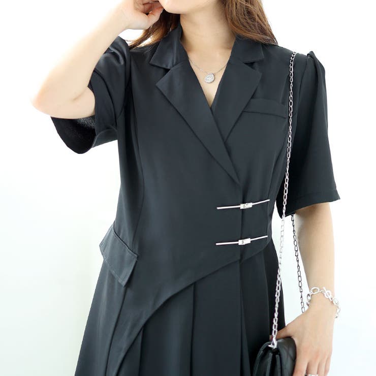 大きいサイズレディース ワンピース テーラードカラー半袖ワンピース | GOLDJAPAN　大きいサイズ専門店 | 詳細画像13 