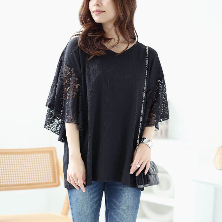 【メーカー直売】 大きいサイズレディース カットソー[品番：GJ000021137 トップス トップス