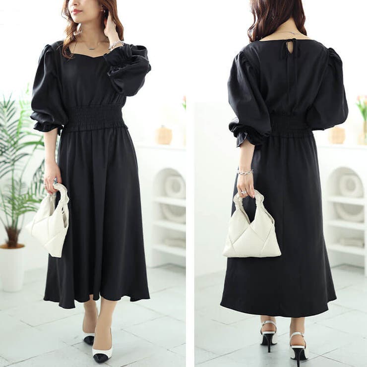 大きいサイズレディース ワンピース ハートネックウエストシャーリングワンピース | GOLDJAPAN　大きいサイズ専門店 | 詳細画像11 