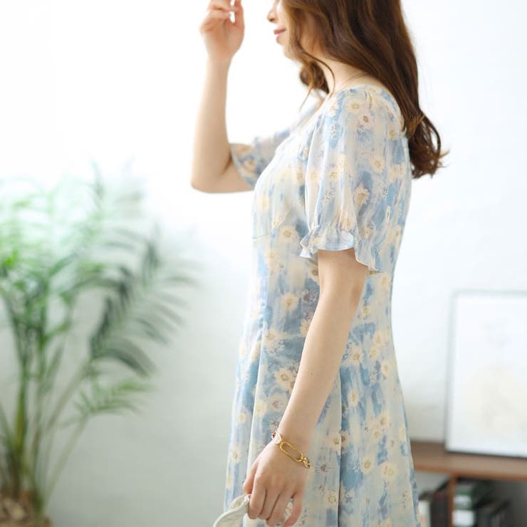 大きいサイズレディース ワンピース パールネック花柄ロングワンピース | GOLDJAPAN　大きいサイズ専門店 | 詳細画像11 