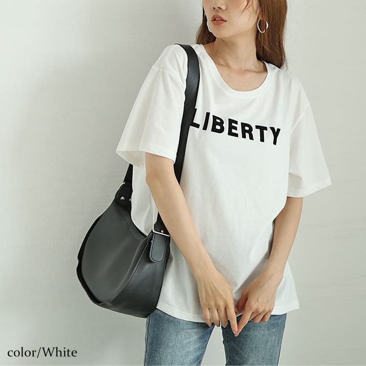 フロッキープリントロゴTシャツ