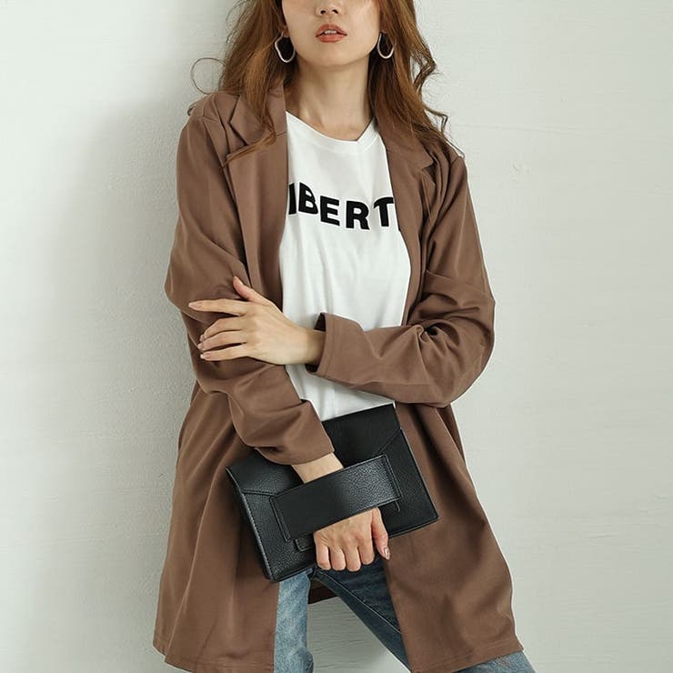 フロッキープリントロゴTシャツ