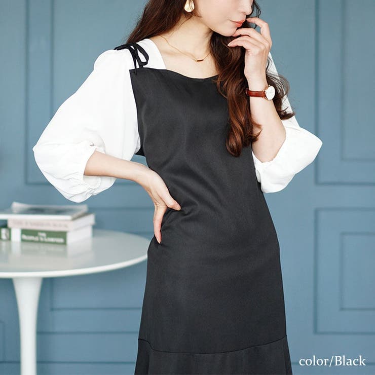 大きいサイズレディース ワンピース ブラウスドッキングマーメイドキャミワンピース | GOLDJAPAN　大きいサイズ専門店 | 詳細画像11 