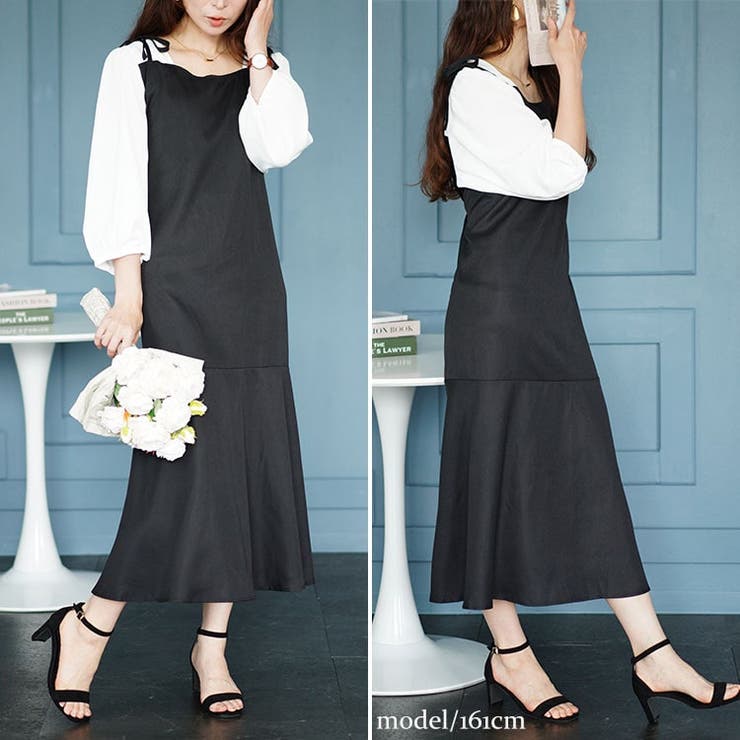 大きいサイズレディース ワンピース ブラウスドッキングマーメイドキャミワンピース | GOLDJAPAN　大きいサイズ専門店 | 詳細画像13 