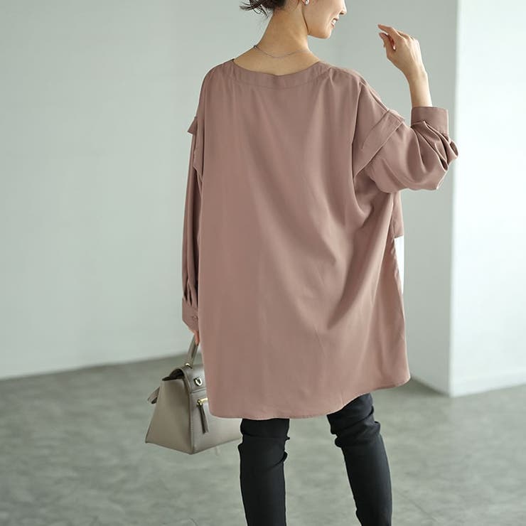 大きいサイズレディース チュニック フェイクレイヤード肩デザインチュニック | GOLDJAPAN　大きいサイズ専門店 | 詳細画像13 