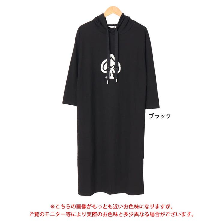 大きいサイズレディース ワンピース スペードワッペン付きパーカーロングワンピース | GOLDJAPAN　大きいサイズ専門店 | 詳細画像16 