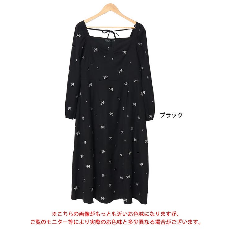 【極美品】ケティ 日本製 麻混 半袖レースリボンタイトロングワンピース サイズ2 大きいサイズレディース ワンピース リボン柄ダイヤモンドネック