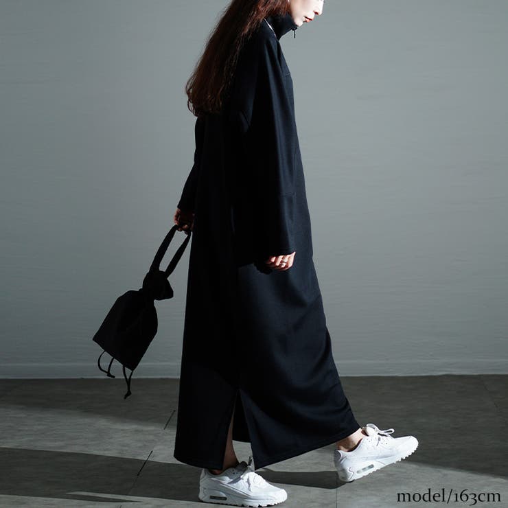 大きいサイズレディース ワンピース ハーフジップサイドスリットワンピース | GOLDJAPAN　大きいサイズ専門店 | 詳細画像7 