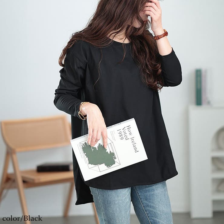 ラウンドヘムロングTシャツ