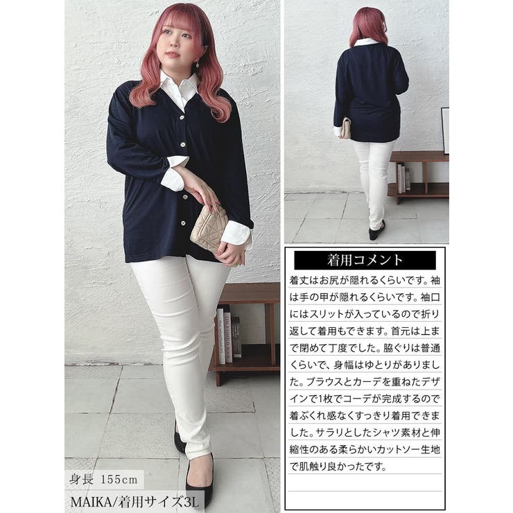 【楽ギフ_のし宛書】 大きいサイズレディース トップス シャツ[品番：GJ000021377 トップス