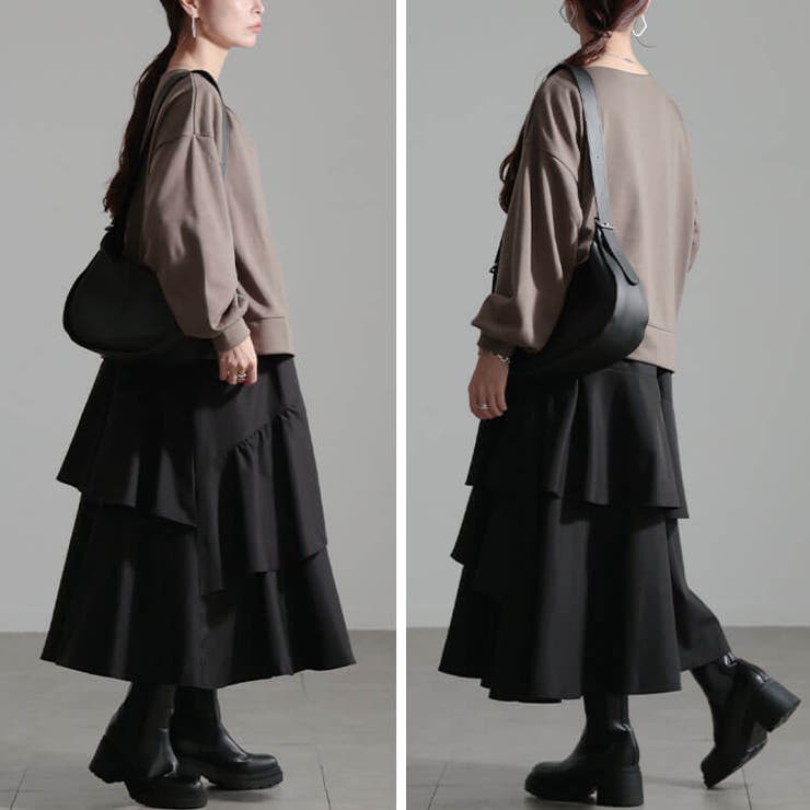 大きいサイズレディース ワンピース アシンメトリーフリルドッキングワンピース | GOLDJAPAN　大きいサイズ専門店 | 詳細画像7 