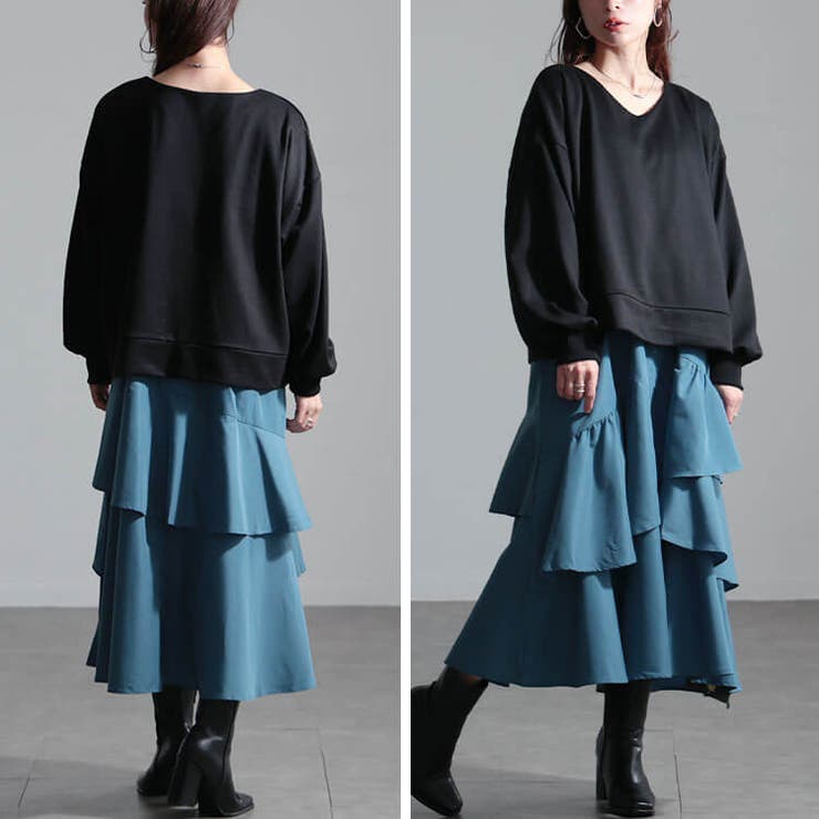 大きいサイズレディース ワンピース アシンメトリーフリルドッキングワンピース | GOLDJAPAN　大きいサイズ専門店 | 詳細画像10 