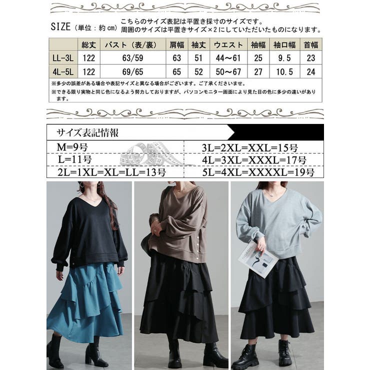 大きいサイズレディース ワンピース アシンメトリーフリルドッキングワンピース | GOLDJAPAN　大きいサイズ専門店 | 詳細画像17 