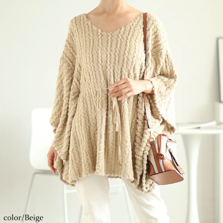 大きいサイズレディース チュニック ドロストポンチョ風ニットチュニック | GOLDJAPAN　大きいサイズ専門店 | 詳細画像11 