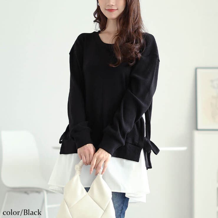 大きいサイズレディース チュニック サイドリボンフェイクレイヤードチュニック | GOLDJAPAN　大きいサイズ専門店 | 詳細画像7 