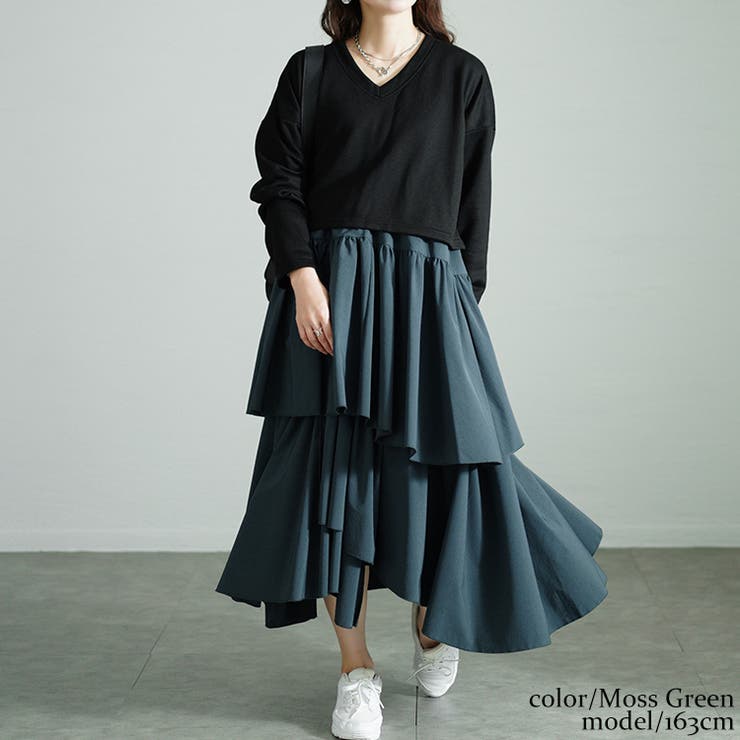 大きいサイズレディース ワンピース アシメティアードドッキングワンピース | GOLDJAPAN　大きいサイズ専門店 | 詳細画像10 