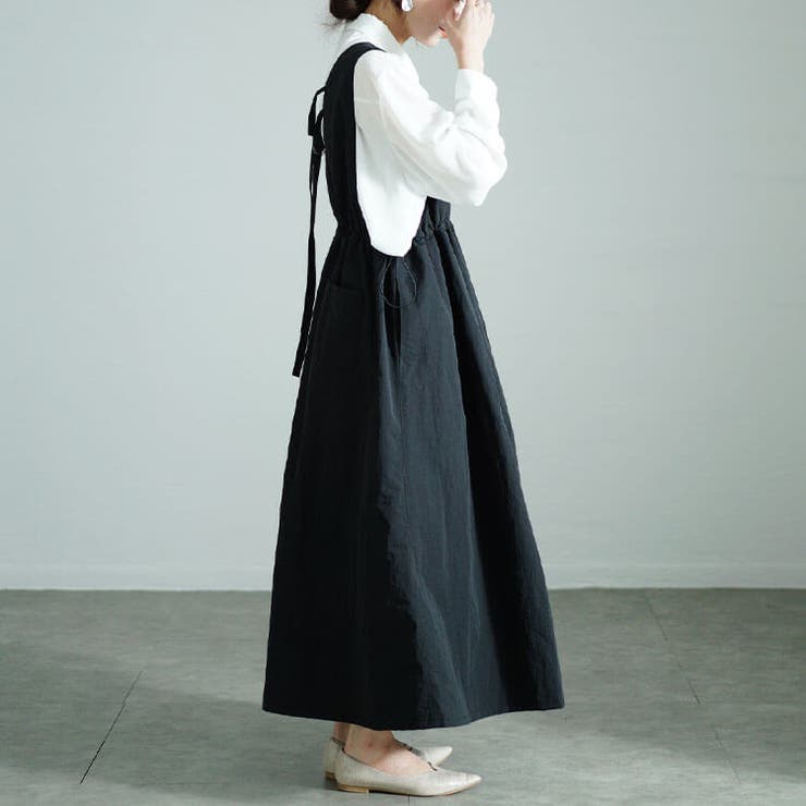 大きいサイズレディース ワンピース 深Vネックバックベルトジャンパースカート | GOLDJAPAN　大きいサイズ専門店 | 詳細画像8 