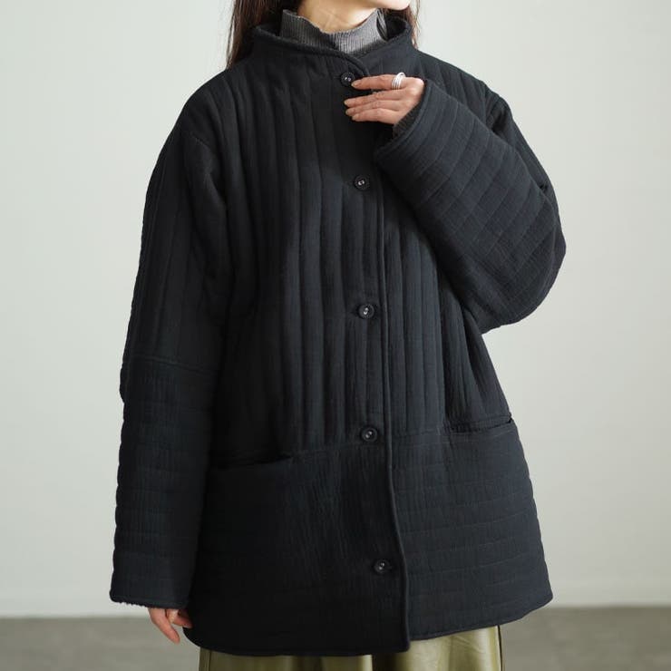 軽量ガーゼキルティング中綿ジャケット