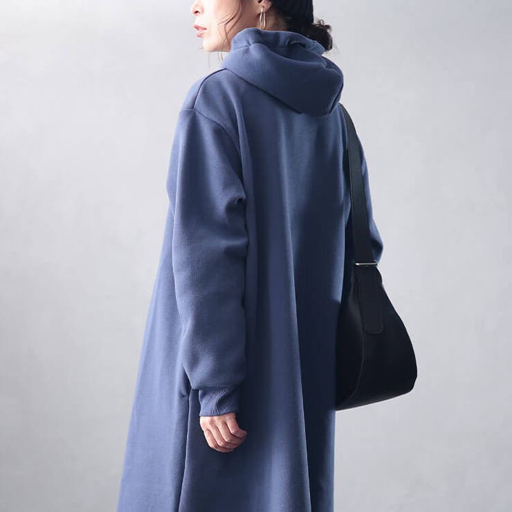 大きいサイズレディース ワンピース 裏起毛サイドスリットフード付きワンピース | GOLDJAPAN　大きいサイズ専門店 | 詳細画像12 