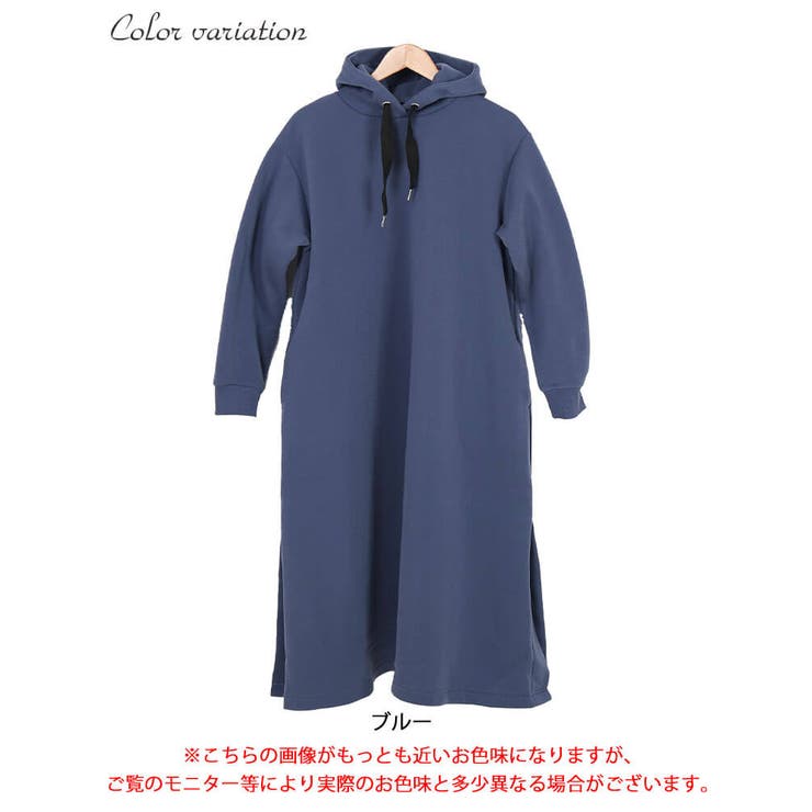 大きいサイズレディース ワンピース 裏起毛サイドスリットフード付きワンピース | GOLDJAPAN　大きいサイズ専門店 | 詳細画像16 