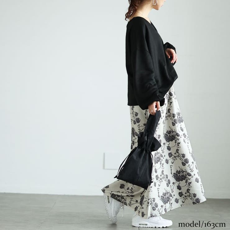 大きいサイズレディース ワンピース ブーケ柄Vネックドッキング