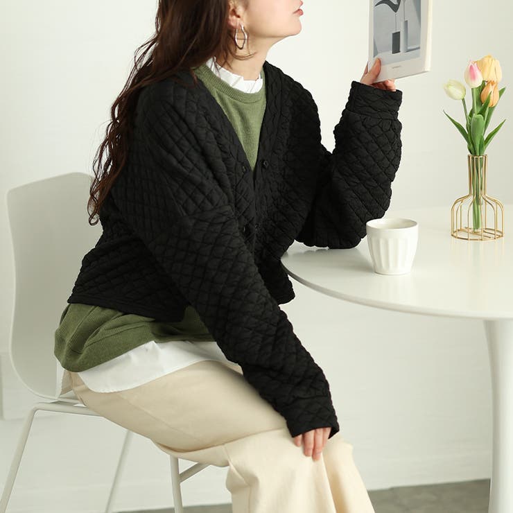 大きいサイズレディース ワンピース キルティングカーディガン＆異素材切り替えワン… | GOLDJAPAN　大きいサイズ専門店 | 詳細画像8 