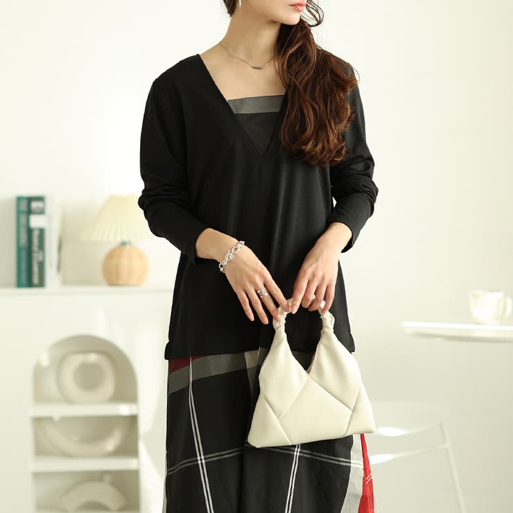 大きいサイズレディース ワンピース フェイクレイヤードチェック柄ワンピース | GOLDJAPAN　大きいサイズ専門店 | 詳細画像9 