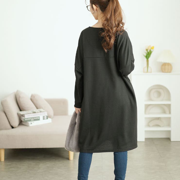 大きいサイズレディース ワンピース 内側チェック切り替えドルマンワンピース | GOLDJAPAN　大きいサイズ専門店 | 詳細画像10 