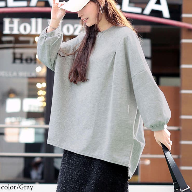 大きいサイズレディース チュニック タック入りテールカットコクーンチュニック | GOLDJAPAN　大きいサイズ専門店 | 詳細画像6 