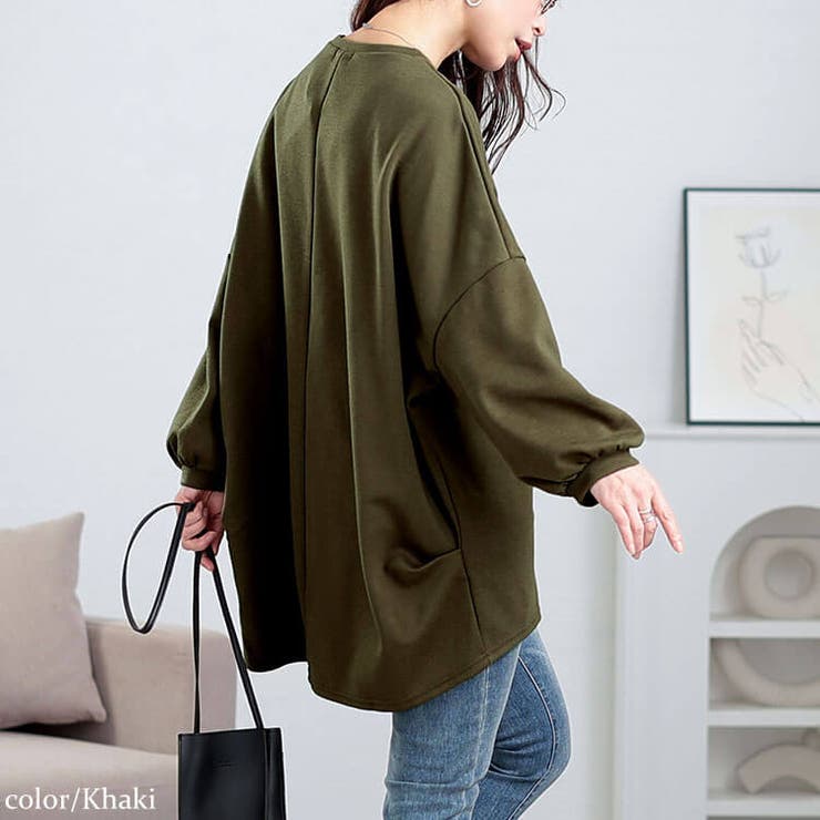 大きいサイズレディース チュニック タック入りテールカットコクーンチュニック | GOLDJAPAN　大きいサイズ専門店 | 詳細画像12 