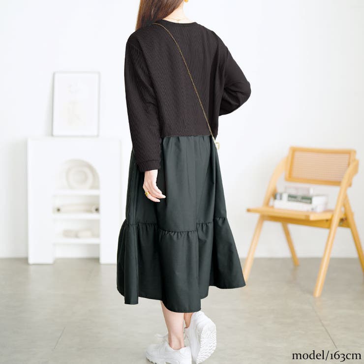 大きいサイズレディース ワンピース ティアードドッキングワンピース | GOLDJAPAN　大きいサイズ専門店 | 詳細画像12 