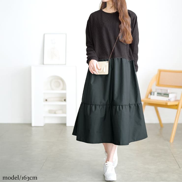 大きいサイズレディース ワンピース ティアードドッキングワンピース | GOLDJAPAN　大きいサイズ専門店 | 詳細画像13 