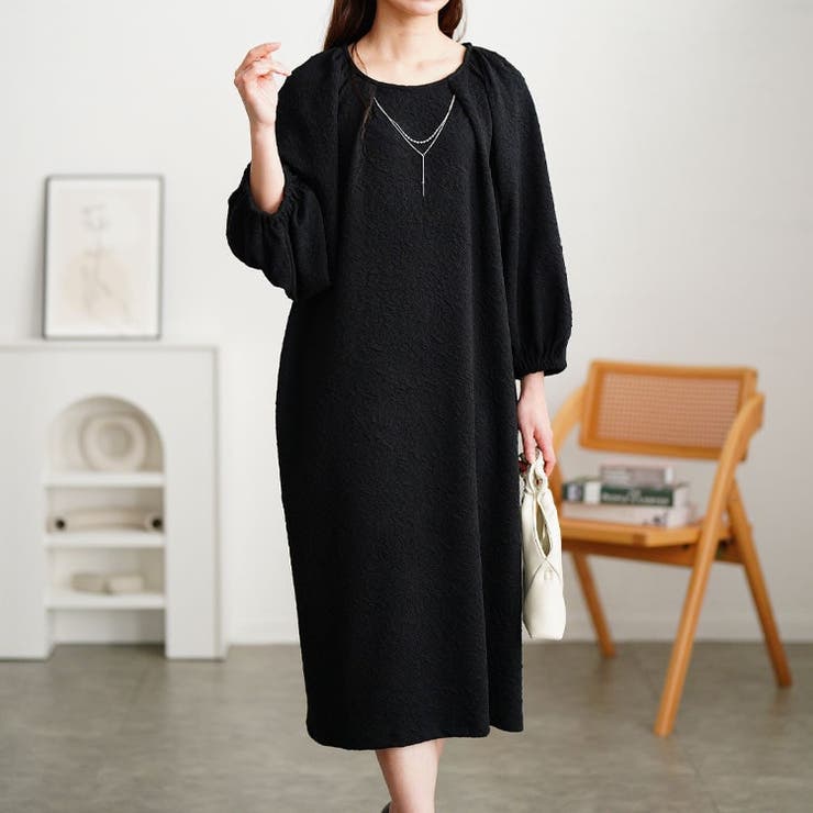 大きいサイズレディース ワンピース ネックレスチャーム付きラグランワンピース | GOLDJAPAN　大きいサイズ専門店 | 詳細画像10 