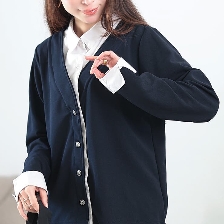 フェイクシャツカーディガン