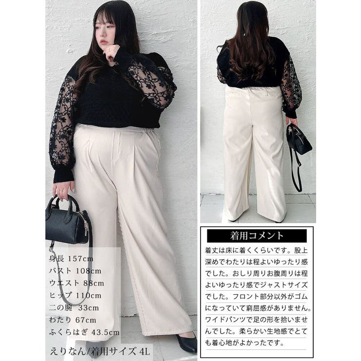 エステルツイルセンタータックワイドパンツ