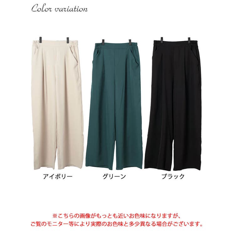 エステルツイルセンタータックワイドパンツ