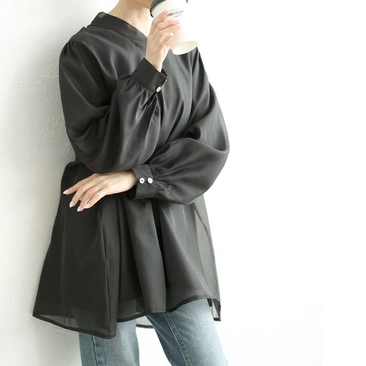 大きいサイズレディース チュニック バックリボンオーガンジーチュニック | GOLDJAPAN　大きいサイズ専門店 | 詳細画像8 