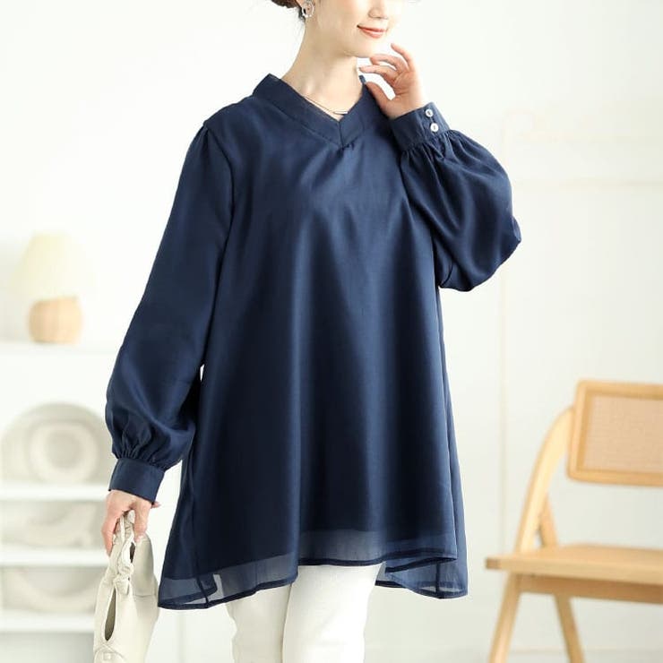 大きいサイズレディース チュニック バックリボンオーガンジーチュニック | GOLDJAPAN　大きいサイズ専門店 | 詳細画像11 