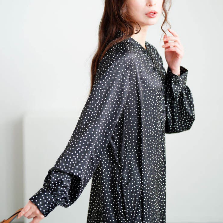 大きいサイズレディース ワンピース モノトーンプリントティアードワンピース | GOLDJAPAN　大きいサイズ専門店 | 詳細画像12 