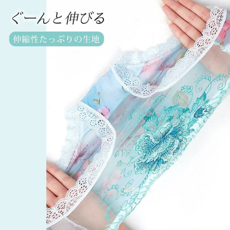 花柄切替えシースルーショーツ