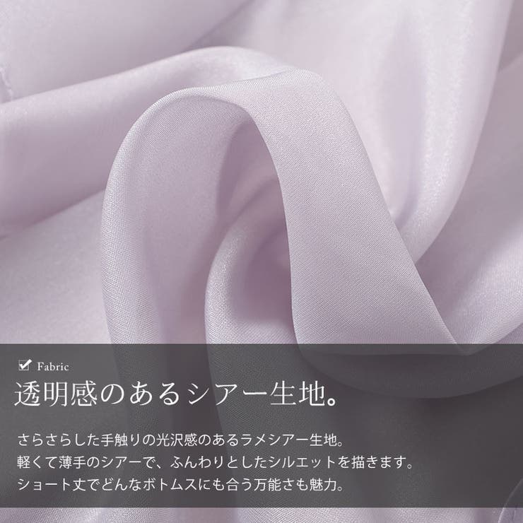 ダブルフリルスリーブシアーブラウス