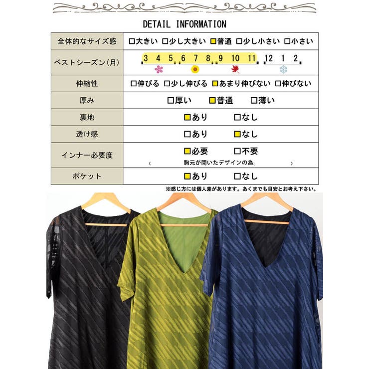 スラッシュシフォンジャガードワンピース