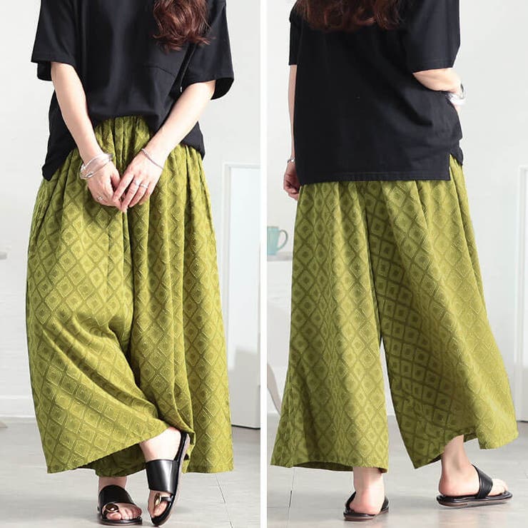 ジャザサイズ　パンツ　XS 深緑色 大きいサイズ レディース パンツ[品番：GJ000022139]｜GOLDJAPAN
