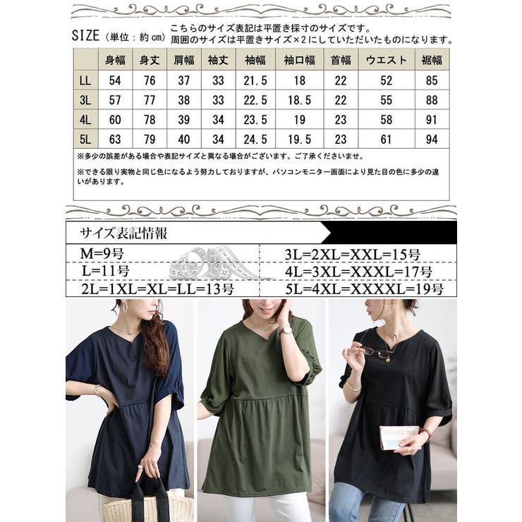 大きいサイズ レディース チュニック[品番：GJ000022243
