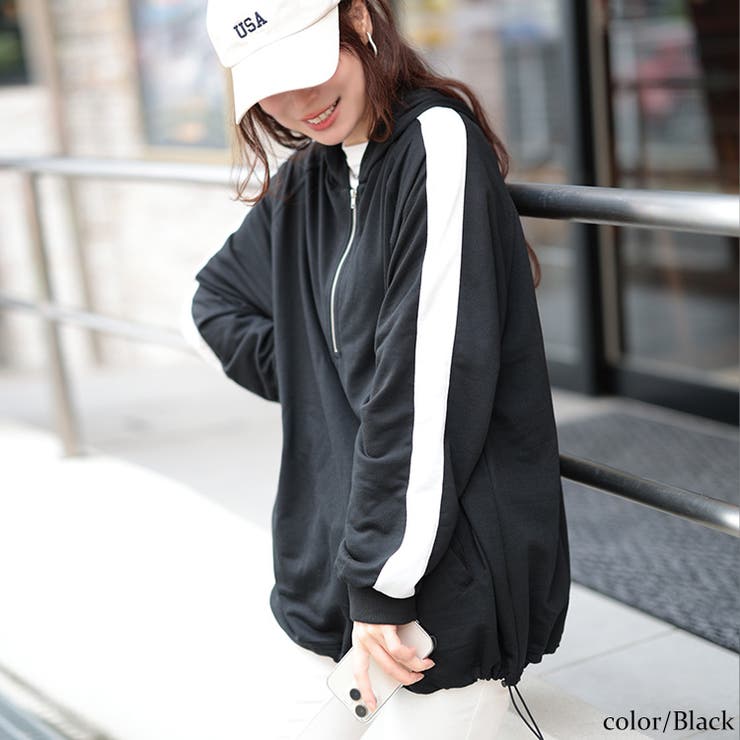ブラック | 大きいサイズレディース トップス パーカー | GOLDJAPAN　大きいサイズ専門店