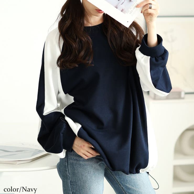 ネイビー | 大きいサイズレディース トップス スウェット | GOLDJAPAN　大きいサイズ専門店