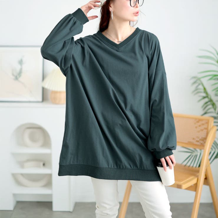 グリーン | 大きいサイズ レディース チュニック | GOLDJAPAN　大きいサイズ専門店
