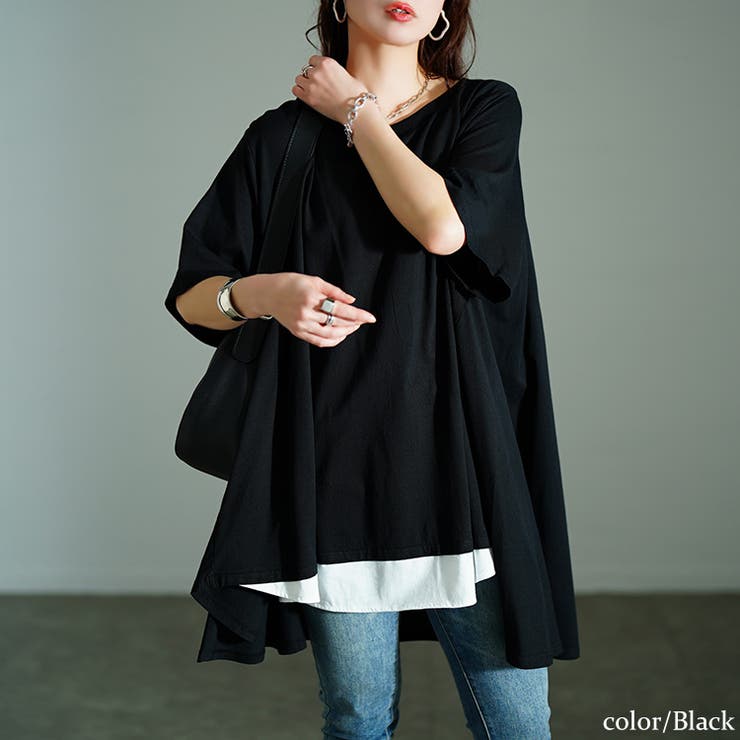 ブラック | 大きいサイズ レディース チュニック | GOLDJAPAN　大きいサイズ専門店